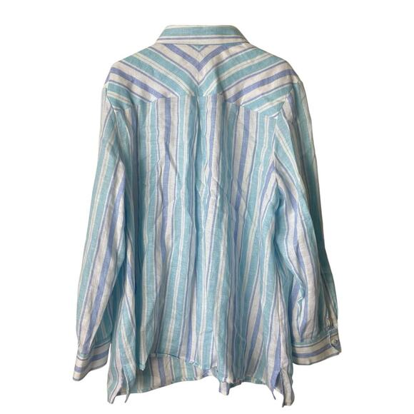 Foxcroft Women Button zip Pastel Blouse Long Size 24W relaxed fit - Picture 5 of 10